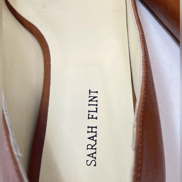 $425 Sarah Flit Ballet Flats Natalie Brown Leather Meghan Markle Sz 37 size 7 - Picture 9 of 11